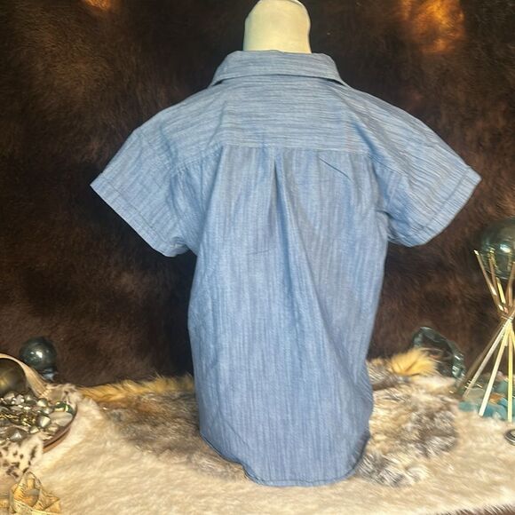 Blue Button-Up Women's Top by Old Ranch M (3900) - Picture 3 of 5